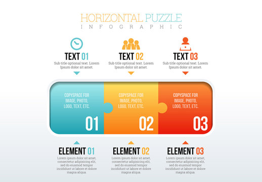 Horizontal Puzzle Piece Infographic