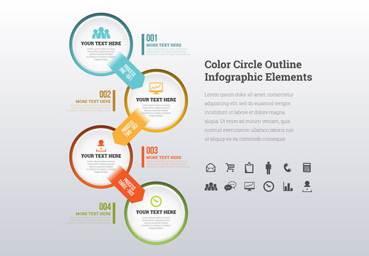Stroked Circle Timeline Infographic