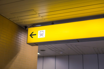 subway pathway light box in station.