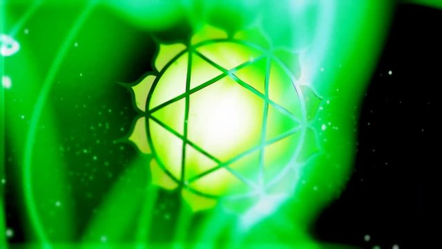 The Heart Chakra Anahata Spins in Energy Field
