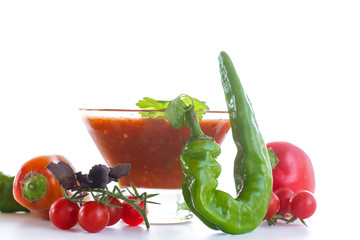 Adjika sauces from fresh vegetables