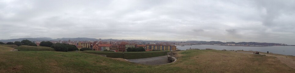 panoramic view of Gijon, Spain