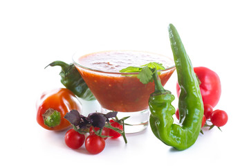 Adjika sauces from fresh vegetables