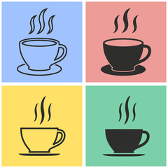 Coffee cup icon set.