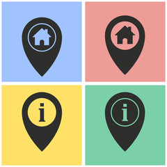 Map pin icon set.