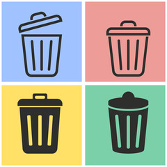 Bin icon set.
