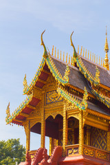Fototapeta premium Thai Beautiful Chapel of Wat Phrathat Hariphunchai Woramaha vihan, Lamphun, THAILAND.
