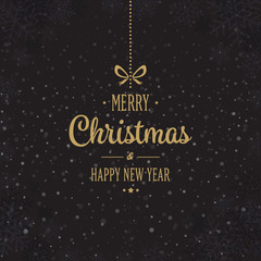 merry christmas type black background