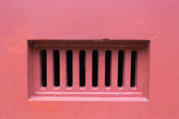 Air Grill Ventilator, Duct on red wall