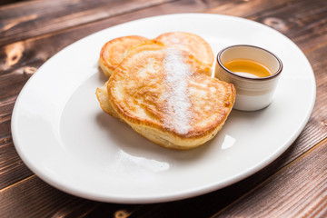 Fried fritters on plate