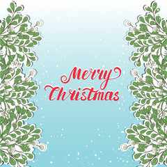 Hand drawn mistletoe