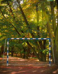 Outdoor football or handball playground