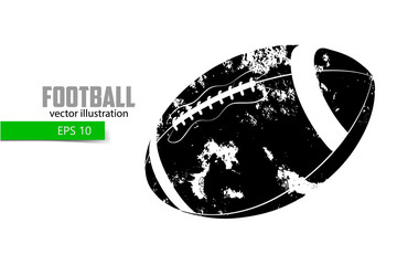 silhouette of a football ball. Background and text on a separate layer, color can be changed in one click.