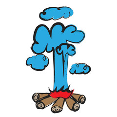 cartoon camp fire and smoke