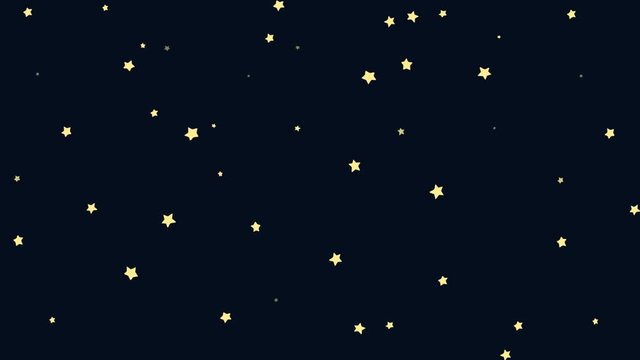Animated Cartoon Moon with Starry Night