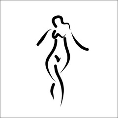 woman vector lines shape