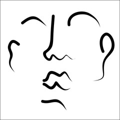 face of man vector lines sketch