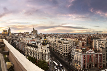 Obraz premium Panoramical aerial view of Madrid