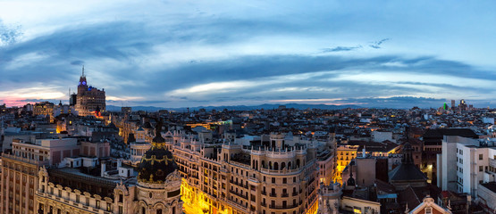Obraz premium Panoramical aerial view of Madrid