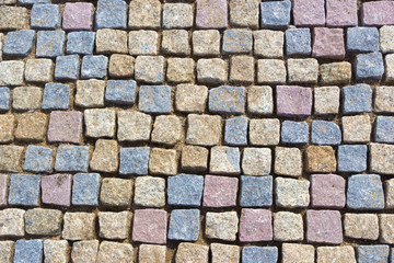 Colorfull stones in pavement