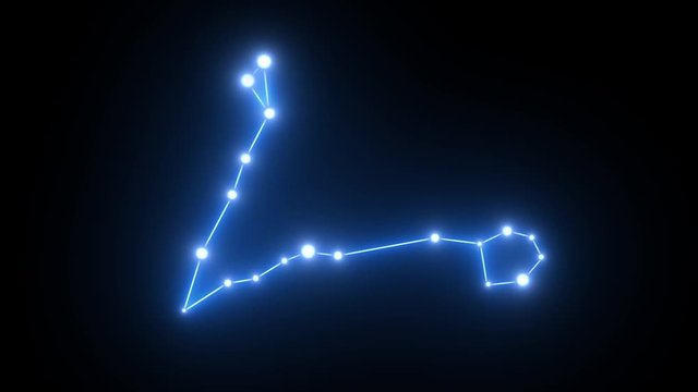 Zodiac Pisces Star Constellation Forming in Glowing Light