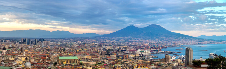 Napoli  and mount Vesuvius in  Italy