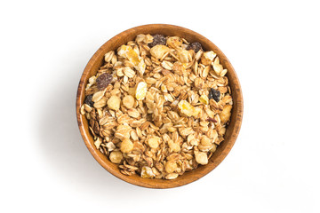 Granola into a bowl