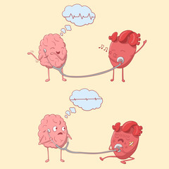 Cute brain listens to the heart using a tonometer