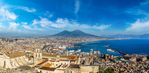 Napoli  and mount Vesuvius in  Italy