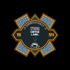 Fototapeta premium vintage styled label of coffee. Good as a template of advertisement. Vintage frame design for labels, banner, sticker and other design. 