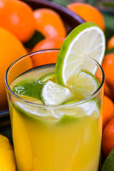 Fresh oranges on a wooden table
