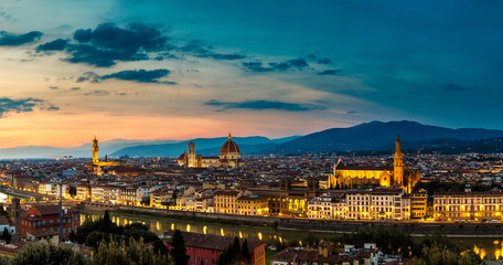Fototapeta na wymiar Panoramic sunset in Florence