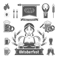 Beer festival Oktoberfest. Labels, emblems and design elements. Vector Set.