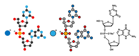 Guadecitabine cancer drug molecule (DNA methyltransferase inhibitor).