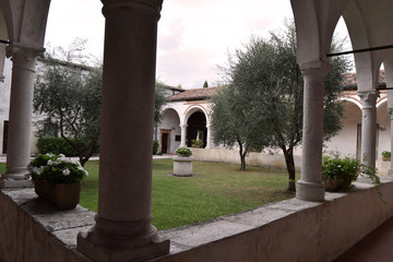 The cloister of a convent in Brescia countryside
