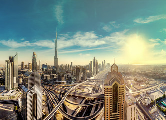 Naklejka premium Aerial view of Dubai