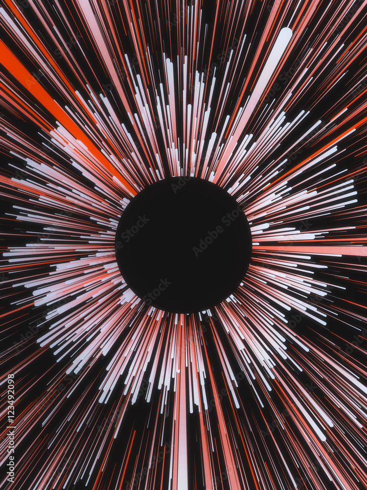 Aufkleber digital colored lines abstract background. 3d rendering