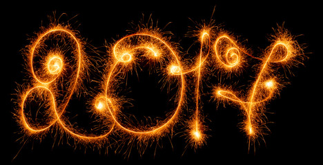 Happy New Year - 2017 made by sparklers on black