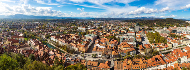 Aerial view of Ljubljana in Slovenia