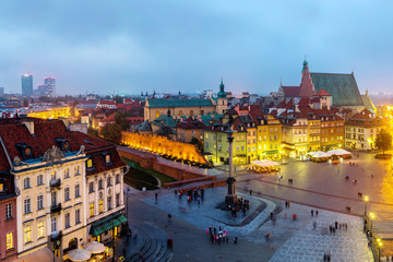 Obraz premium Panoramiczny widok na Warszawę