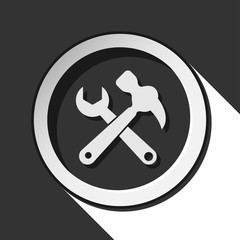 icon - claw hammer with spanner and shadow