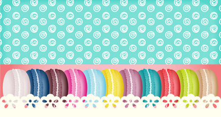 Panele Szklane  Colorful france macarons banner  