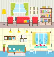 Set Home Interiors. Design of Living Rooms