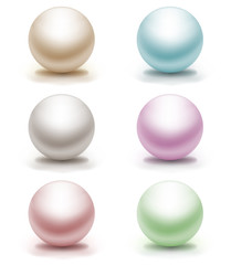 set of color spheres on white. vector illustration