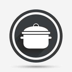 Cooking pan sign icon. Boil or stew food symbol.