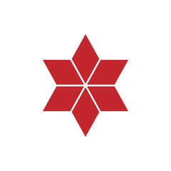 Star isometric logo concept, 3d vector illustration. Flat design style. Rhombus construction. Sign pattern. Graphic design. Fashion background abstract texture. Template for print, textile, wrapping.