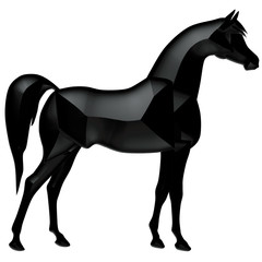 black horse silhouette. Vector animal illustration