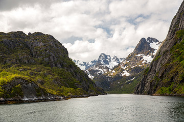 Fototapeta na wymiar Trollfjord in Lofoten Islands, Norway.