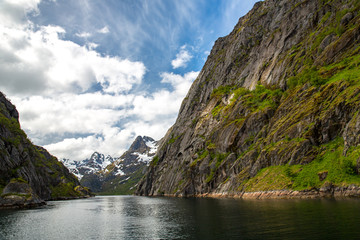 Trollfjord in Lofoten Islands, Norway.