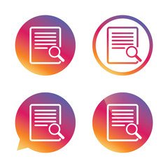 Search in file sign icon. Find in document.